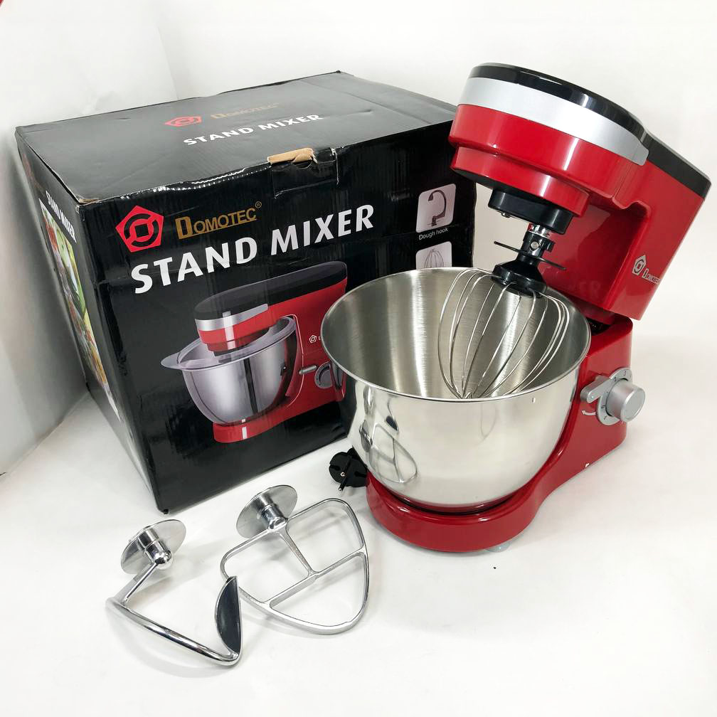 Миксер-тестомес планетарный Domotec MS-1368 на 6 скоростей 3 насадки чаша 4 л 1500 W