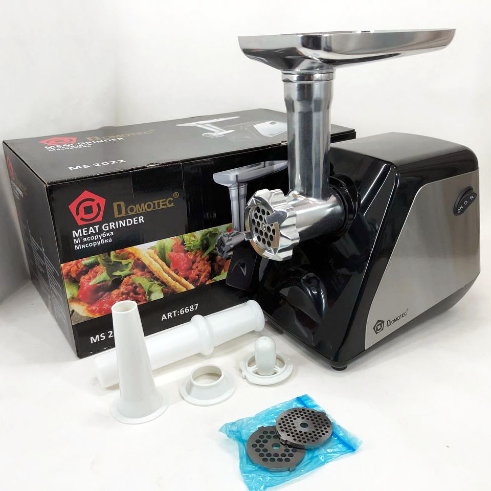 Электрическая мясорубка Domotec MS-2022, электромясорубка для дома, мясорубка для домашней колбасы