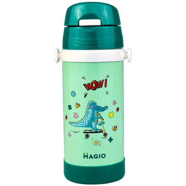 Детский вакуумный термос Magio MG-1049M из нержавеющей стали 350 мл, Термос для чая помповый