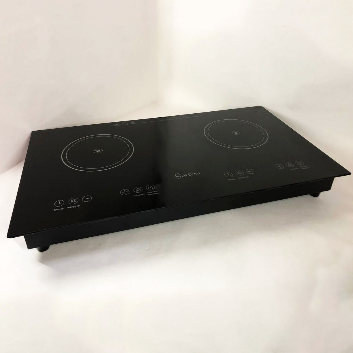 Электроплита большая индукционная на 2 конфорки Suntera ICD-2202 2200 Вт, Электроплита настольная от сети