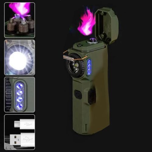 Фонарик-зажигалка армейская MULTIFUNCTIONAL D51-COB. Цвет: зеленый