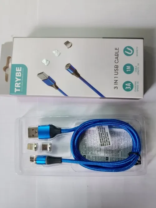 Магнітний кабель з перехідниками micro USB, Type C, lightning